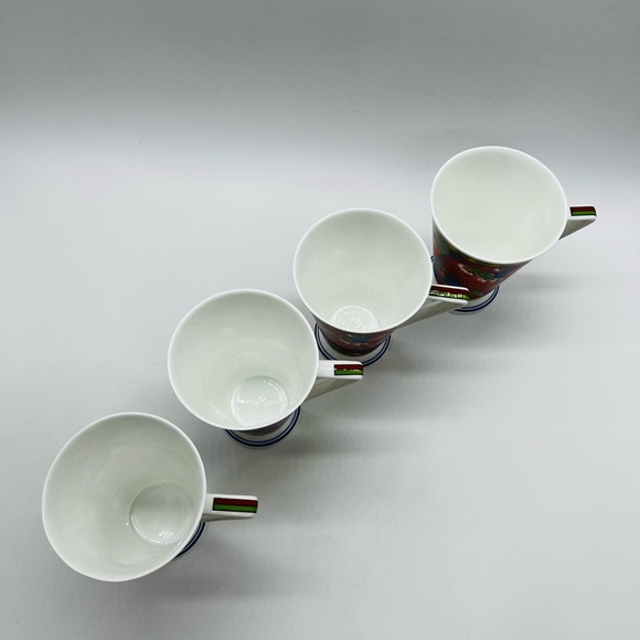 St Michael Strawberry Patterned Mugs - Set of 4 Bone China Made in the UK - Picture 4 of 14